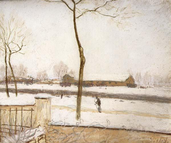 Alfred Sisley Snow Scene,Moret Station